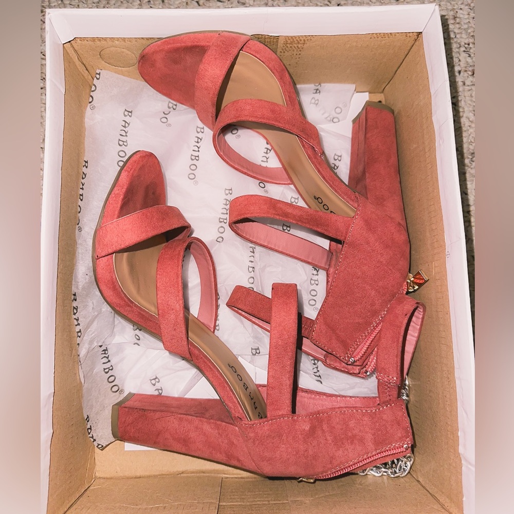 Peach Strappy Heel
